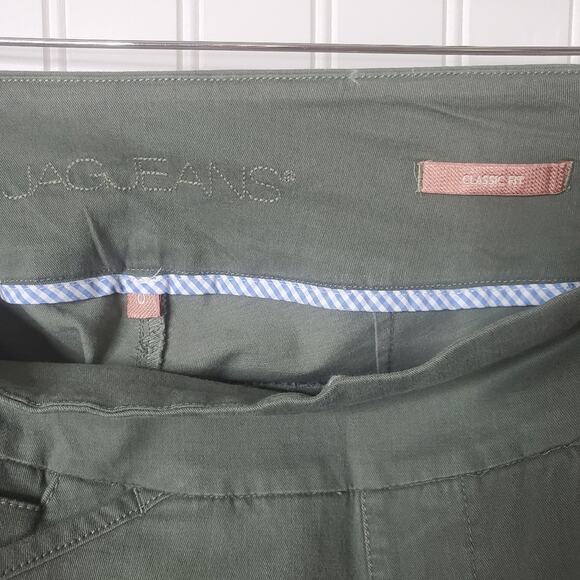 JAG Women's Ainsley Shorts Size 0 Jungle Palm Green Cotton Casual Chino Casual - Picture 5 of 8